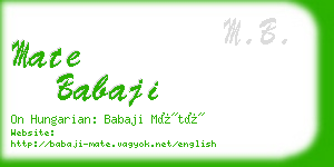 mate babaji business card